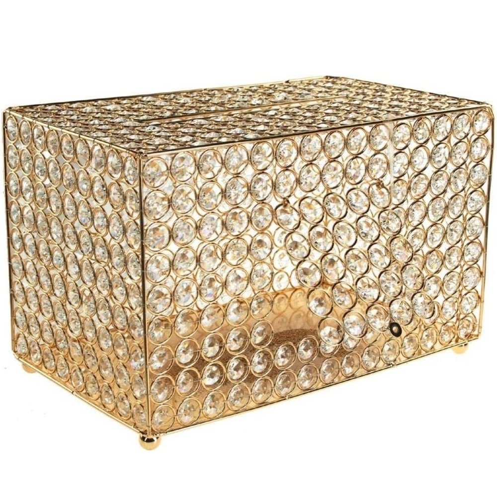 Homeford Crystal Money Card Box Wedding Centerpiece, 13-3/4-Inch (Gold)